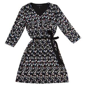 White House Black Market Reversible Wrap Dress Womens Size Medium Abstract